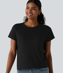 Round Neck Short Sleeve Casual T-Shirt