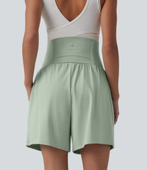 Softlyzero™ Airy Super High Waisted 2-in-1 InstantCool Yoga Maternity Shorts 7'' with Pockets