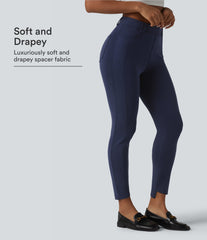 SpacerTek™ Mid Rise Casual Skinny Pants with Pockets