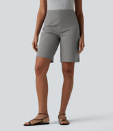 DayStretch High Waisted Work Bermuda Shorts with Pockets