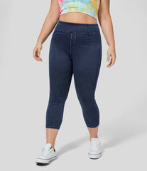 Halara Flex™ High Waisted Pocket Denim Capri Plus Size Casual Leggings