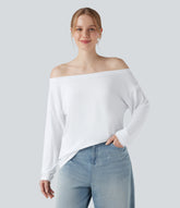 Off Shoulder Long Sleeve Casual T-Shirt