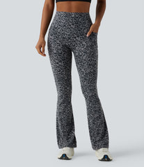 Halara UltraSculpt™ Leopard Print High Waisted Scrunch Butt Lifting Tummy Control Yoga Bootcut Leggings with Pockets