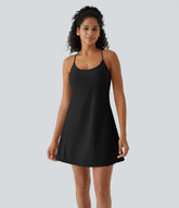2-in-1 Pocket Mini Slip Yoga Active Dress-Easy Peezy Edition