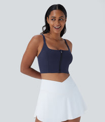 SoftlyZero™ Low Support Zipper Yoga Sports Bra-UPF50+