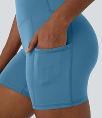 Patitoff™ Pet Hair Resistant High Waisted Pocket Biker Shorts 5''