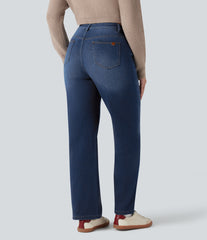Halara Flex™ Denim Heat High Waisted Straight Leg Casual Jeans with Pockets