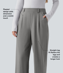 Halara Flex™ DayStretch High Waisted Tummy Control Straight Leg Work Pants with Pockets