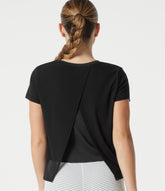 SoftlyZero™ Airy Round Neck Mesh Overlay InstantCool Running Sports Top-UPF50+