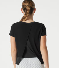 SoftlyZero™ Airy Round Neck Mesh Overlay InstantCool Running Sports Top-UPF50+