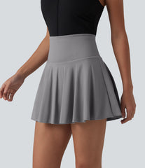 SoftlyZero™ Airy High Waisted 2-in-1 InstantCool Flare Mini Tennis Skirt with Pockets-UPF50+