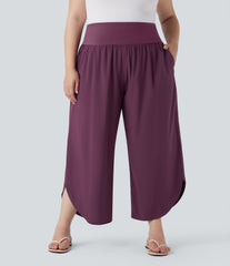 Plus Size Breezeful™ High Waisted Tummy Control Hem Quick Dry Pants with Pockets