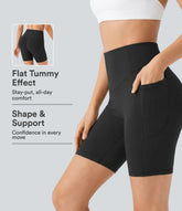 Halara UltraSculpt™ High Waisted Scrunch Butt Lifting Tummy Control Side Pocket Shaping Workout Biker Shorts 7''