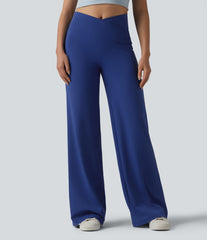 DayStretch Crossover High Waisted Tummy Control Casual Bootcut Pants with Pockets