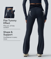 Halara Ultrasculpt™ High Waisted Tummy Control Crossover Back Bootcut Workout Leggings with Pockets