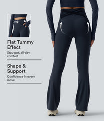 Halara Ultrasculpt™ High Waisted Tummy Control Crossover Back Bootcut Workout Leggings with Pockets
