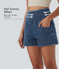 Halara Flex™ High Waisted Tummy Control Denim Casual Shorts 3'' with Pockets