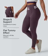 DayStretch High Waisted Tummy Control 7/8 Casual Leggings with Pockets