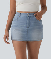 Halara Flex™ Denim High Waisted Micro Casual Skort with Pockets