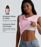 Halara Cotton Jersey Cowl Neck Sleeveless Built-in Bra Casual Top B-DD Cups