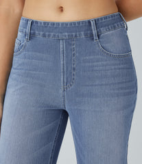 Halara Flex™ High Waisted Pockets Washed Casual Bootcut Jeans