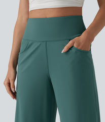 SoftlyZero™ Airy High Waisted Tummy Control InstantCool Casual Capri Baggy Pants with Pockets