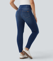 Halara Flex™ V-Shaped Mid Rise 7/8 Skinny Casual Jeans with Pockets