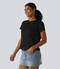 Round Neck Short Sleeve Casual T-Shirt