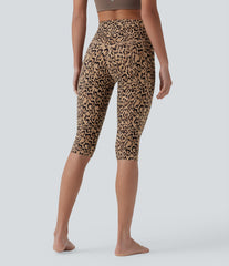Halara UltraSculpt™ Leopard Print High Waisted Tummy Control Pedal Pusher Yoga Leggings with Pockets