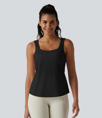 U Neck Racerback Curved Hem InstantCool Yoga Tank Top