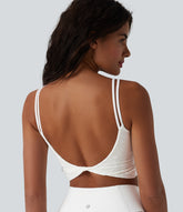 SoftlyZero™ U Neck Lace Cropped Yoga Tank Top