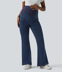 Halara Flex™ Super High Waisted Crossover Flare Casual Maternity Jeans with Pockets