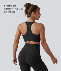 Halara UltraSculpt™ Light Support V Neck Racerback Running Sports Bra DD-F Cups