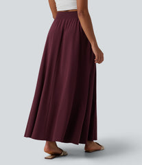 Breezeful™ High Waisted Flowy Quick Dry Maxi Casual Skirt with Pockets