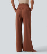 SoftlyZero™ Airy Crossover High Waisted InstantCool Casual Baggy Pants with Pockets
