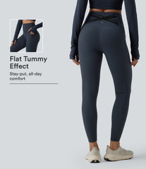 Halara Ultrasculpt™ High Waisted Tummy Control Crossover Back Running Leggings with Pockets