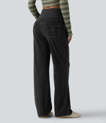 Halara Flex™ High Waisted Tummy Control Straight Leg Casual Jeans with Pockets