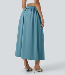 Breezeful™ High Waisted Drawstring Flowy Quick Dry 2-Piece Midi Skirt