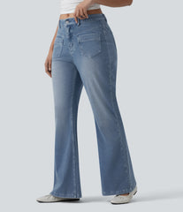 Halara Flex™ Mid Rise Casual Flare Jeans with Pockets