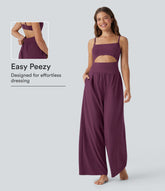 Breezeful™ Cut Out Quick Dry Yoga Jumpsuit with Pockets-Easy Peezy Edition
