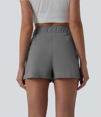 High Waisted Drawstring Quick Dry InstantCool Running Shorts 2.5'' with Pockets-UPF40+