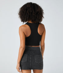 DayStretch Racerback Cut Out Ripped Cropped Casual Tank Top