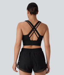 Medium Support U Neck Adjustable Hook Running Sports Bra DD-F Cups