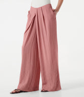 Mid Rise Baggy Casual Linen-Feel Pants with Pockets