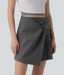 High Waisted Pleated 2-in-1 Mini Casual Skirt