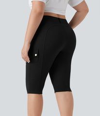 DayStretch High Waisted Skinny Pedal Pusher Casual Plus Size Cargo Pants with Pockets