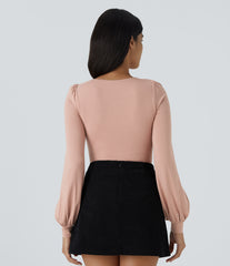 Round Neck Long Sleeve Casual Bodysuit