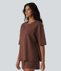 Round Neck Half Sleeve Oversize Quick Dry Casual Cotton T-Shirt