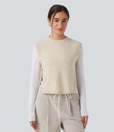 Round Neck Tie Work Sweater Vest