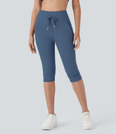 SoftlyZero™ Plush High Waisted Drawstring Pocket Yoga Pedal Pusher Joggers